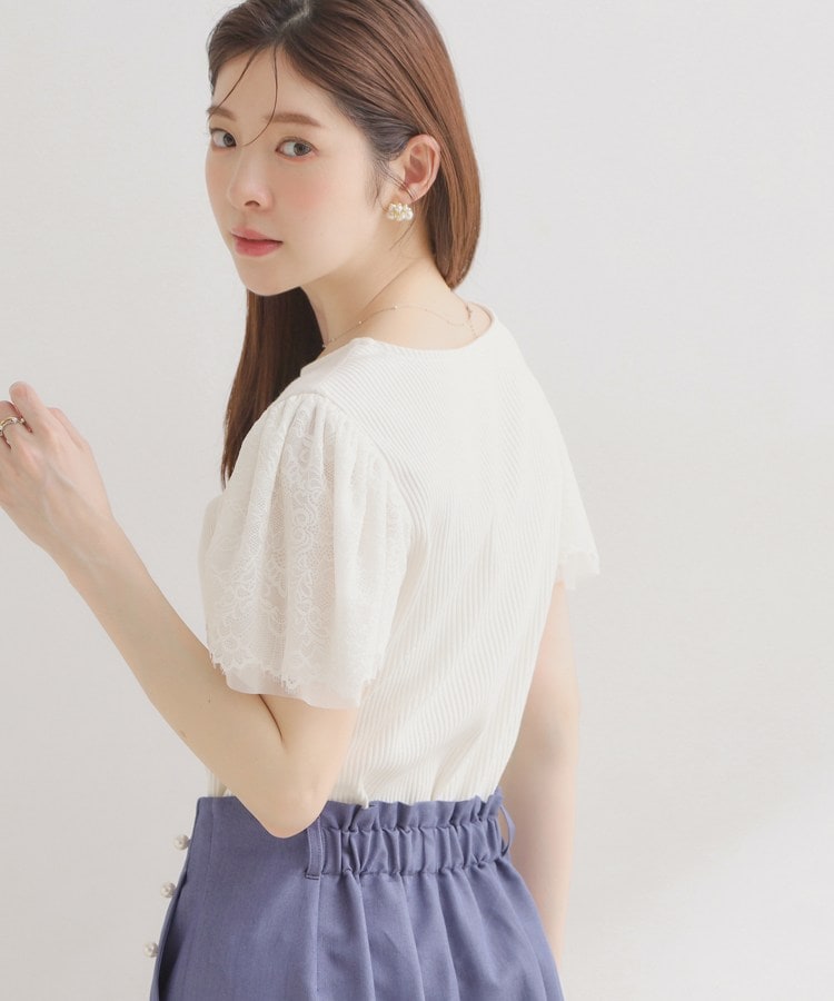 クチュール ブローチ Couture Brooch テレコレーストップス （オフホワイト(003)） オフホワイト(003)