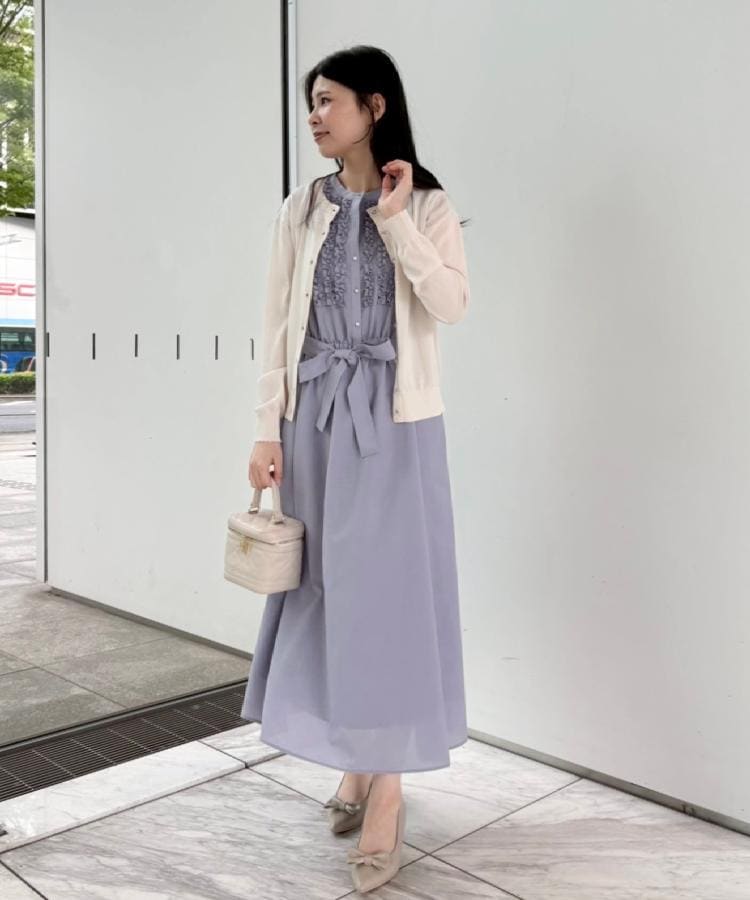 クチュール ブローチ Couture Brooch ポイント透かしビジュー釦カーディ （グリーン(022)） グリーン(022)