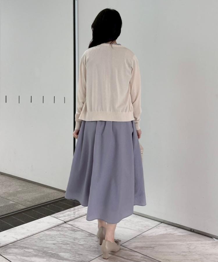クチュール ブローチ Couture Brooch ポイント透かしビジュー釦カーディ （グリーン(022)） グリーン(022)