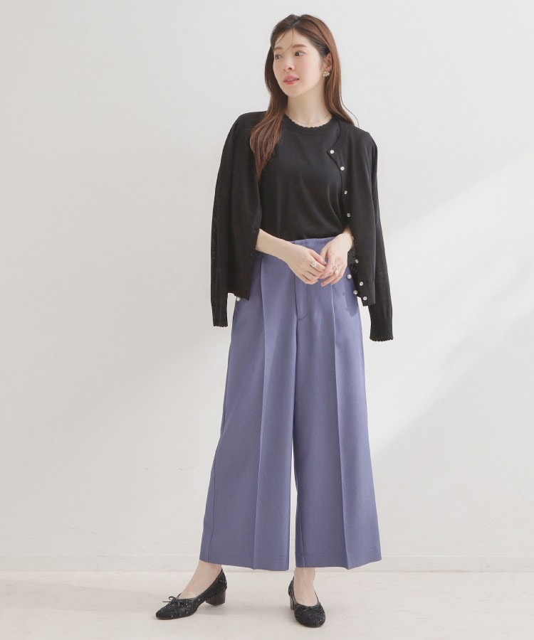 クチュール ブローチ Couture Brooch ポイント透かしビジュー釦カーディ （グリーン(022)） グリーン(022)
