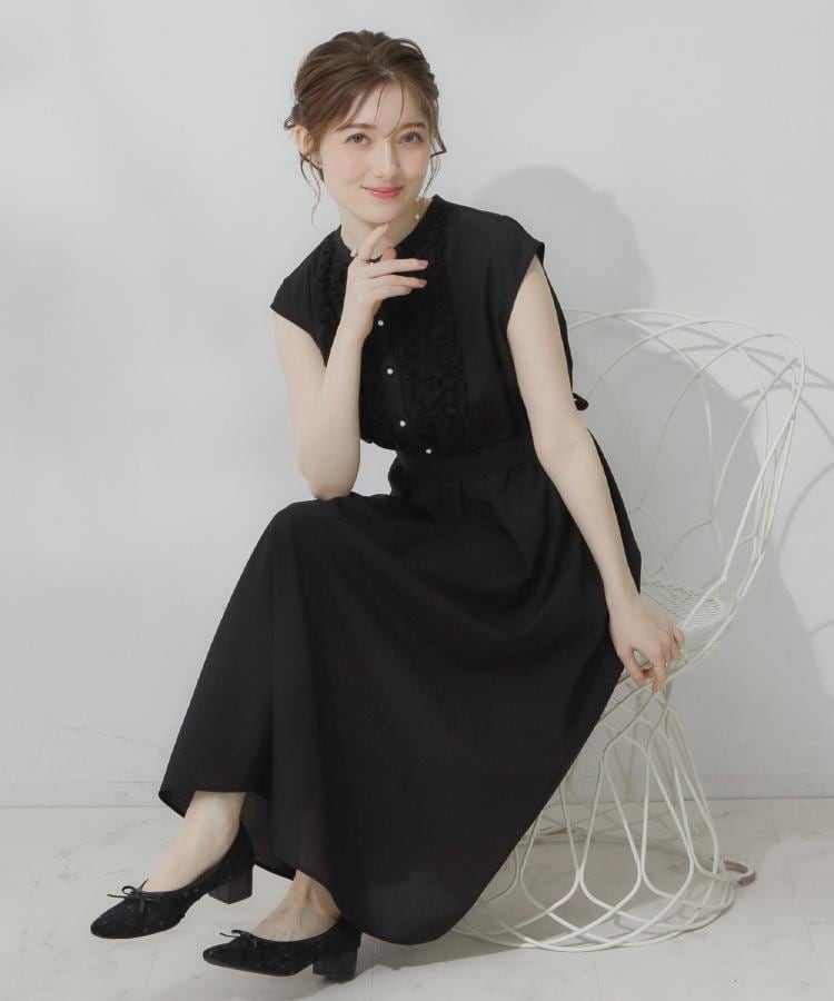 クチュール ブローチ Couture Brooch リネンライクシアーワンピース （ブラウン(043)） ブラウン(043)