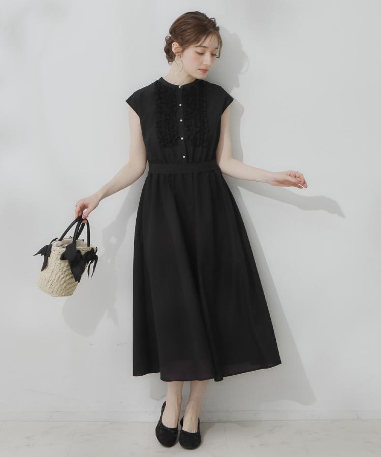 クチュール ブローチ Couture Brooch リネンライクシアーワンピース （ブラウン(043)） ブラウン(043)