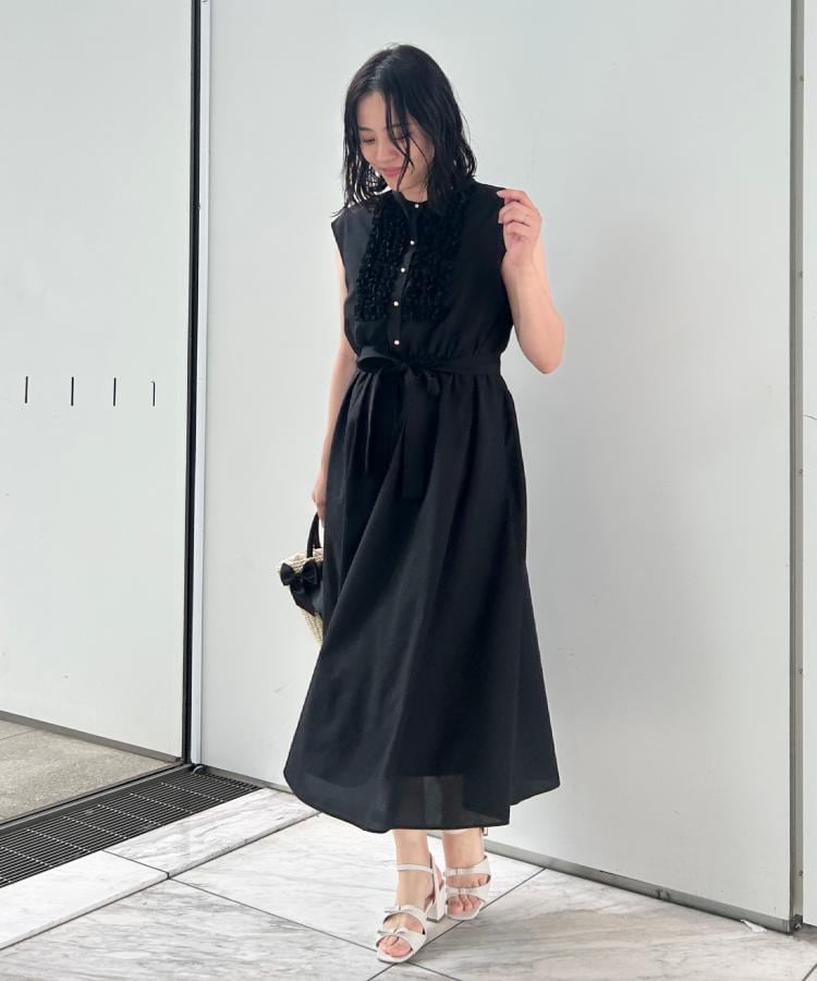 クチュール ブローチ Couture Brooch リネンライクシアーワンピース （ブラウン(043)） ブラウン(043)