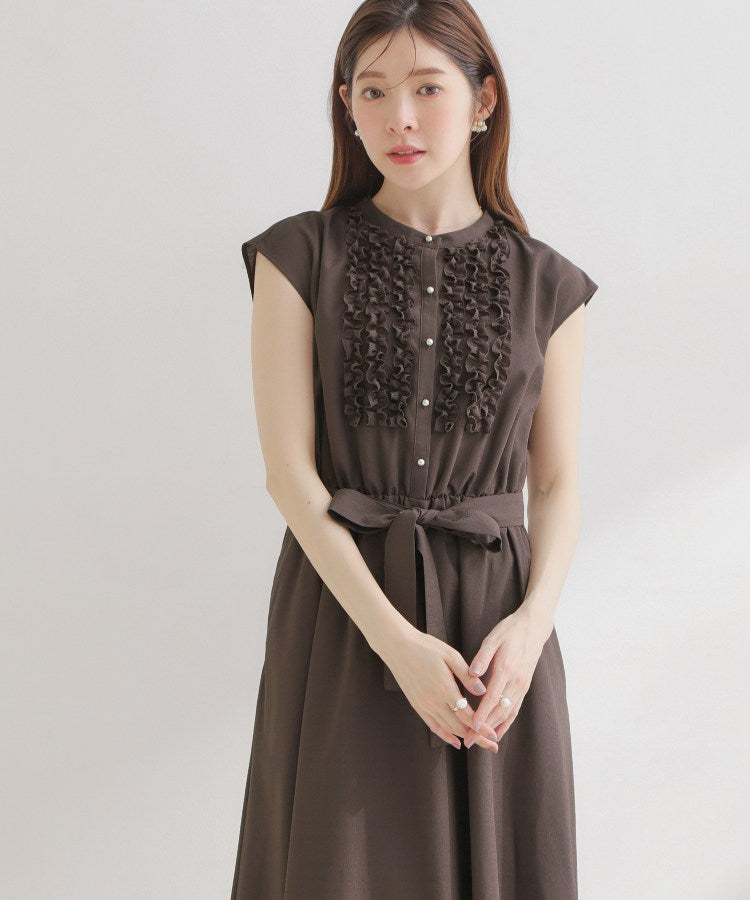 クチュール ブローチ Couture Brooch リネンライクシアーワンピース （ブラウン(043)） ブラウン(043)