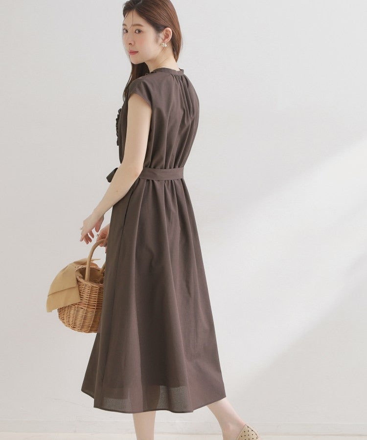クチュール ブローチ Couture Brooch リネンライクシアーワンピース （ブラウン(043)） ブラウン(043)