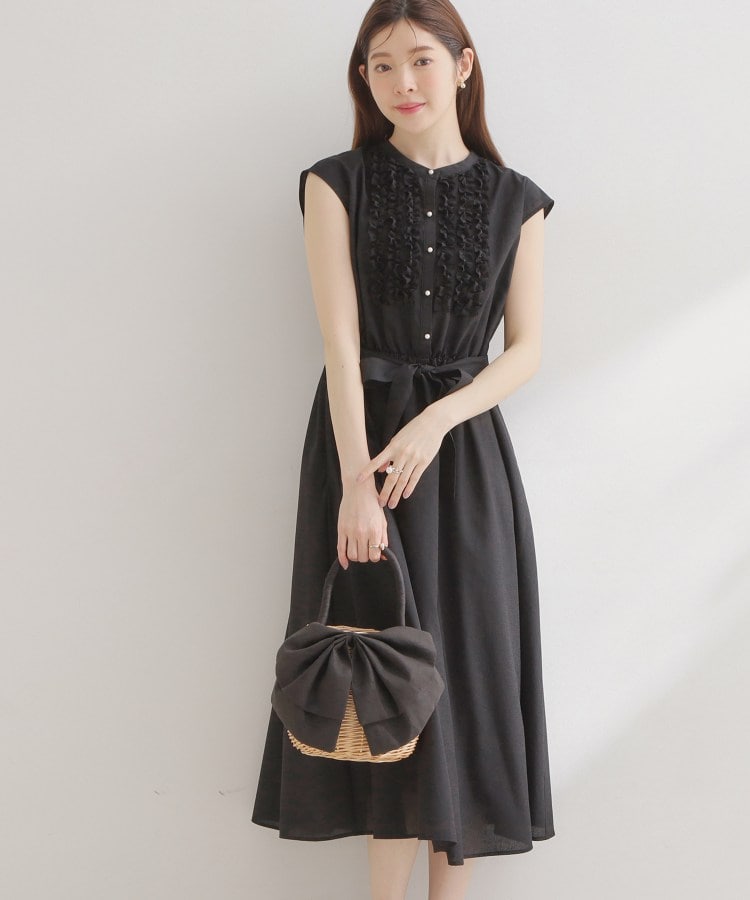 クチュール ブローチ Couture Brooch リネンライクシアーワンピース （ブラック(019)） ブラック(019)