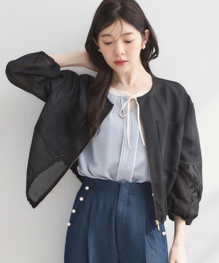クチュール ブローチ Couture Brooch シアーメッシュブルゾン （オフホワイト(003)） オフホワイト(003)