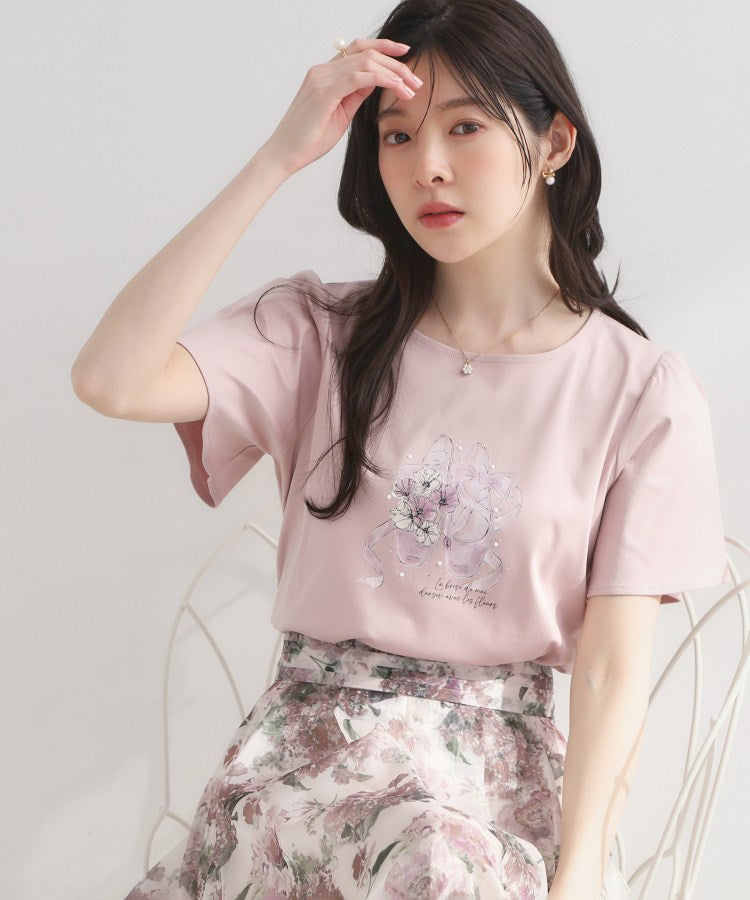 クチュール ブローチ Couture Brooch トウシューズプリントTシャツ （ピンク(072)） ピンク(072)