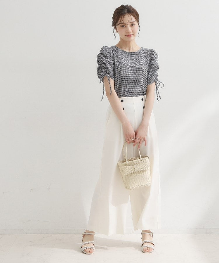 クチュール ブローチ Couture Brooch シャーリングチェックブラウス （キャメルブラウン(241)） キャメルブラウン(241)
