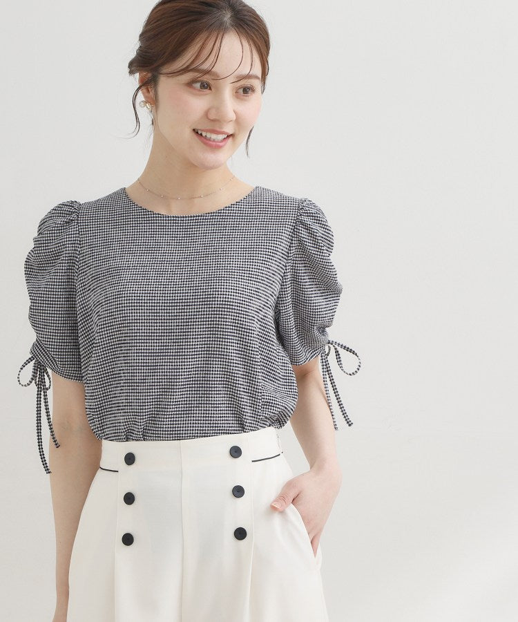 クチュール ブローチ Couture Brooch シャーリングチェックブラウス （キャメルブラウン(241)） キャメルブラウン(241)