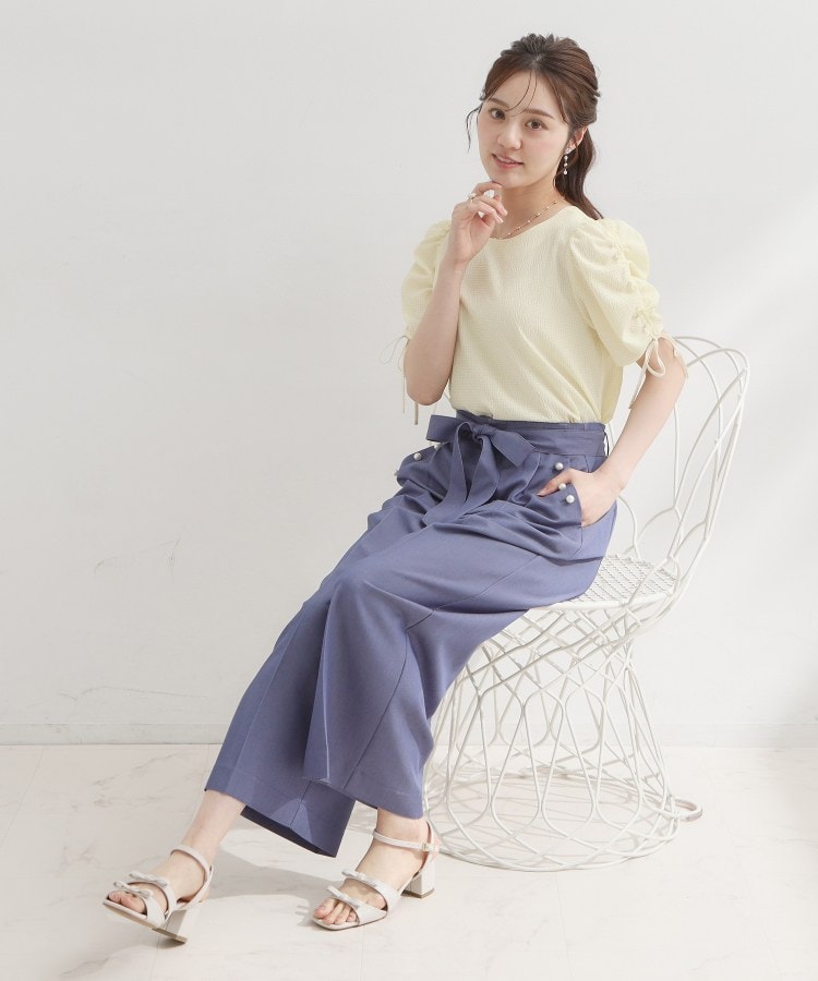 クチュール ブローチ Couture Brooch シャーリングチェックブラウス （キャメルブラウン(241)） キャメルブラウン(241)