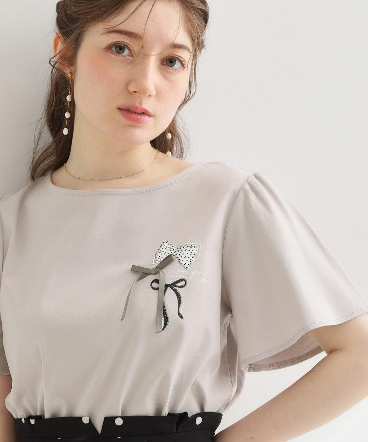 クチュール ブローチ Couture Brooch リボンプリントTシャツ （オフホワイト(003)） オフホワイト(003)