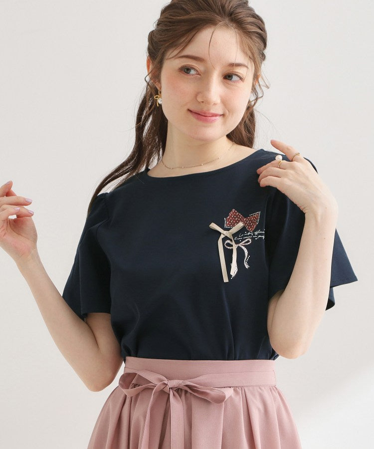 クチュール ブローチ Couture Brooch リボンプリントTシャツ （オフホワイト(003)） オフホワイト(003)