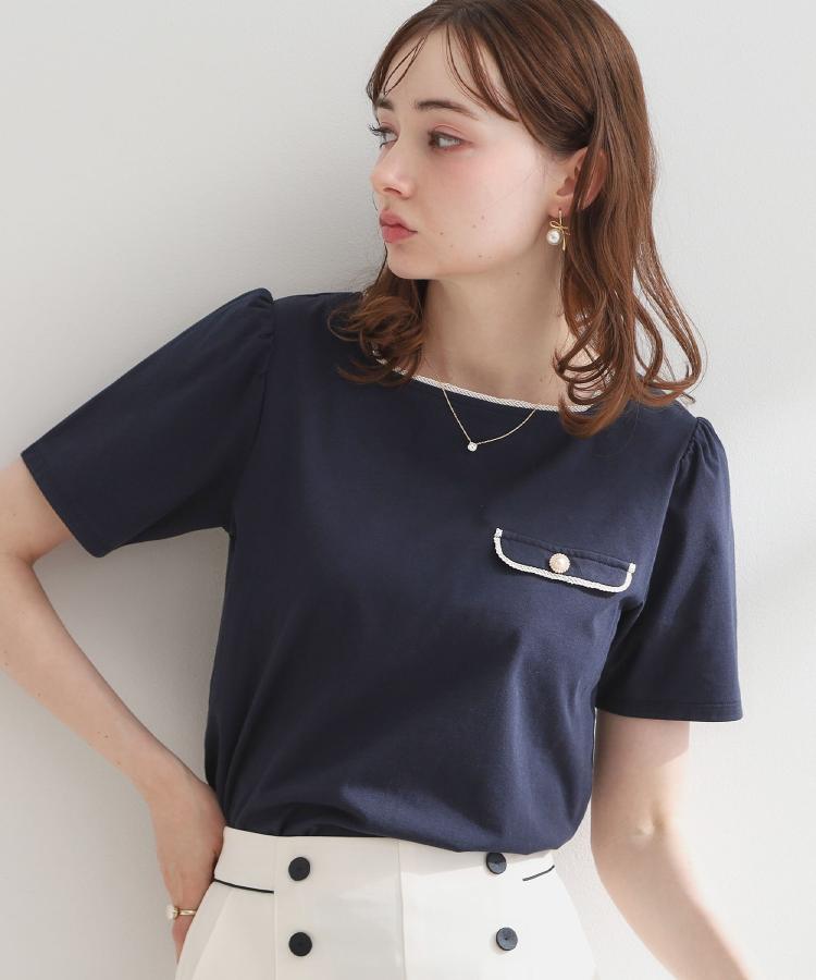 クチュール ブローチ Couture Brooch 天竺リバーマリンコードTシャツ （ネイビー(094)） ネイビー(094)