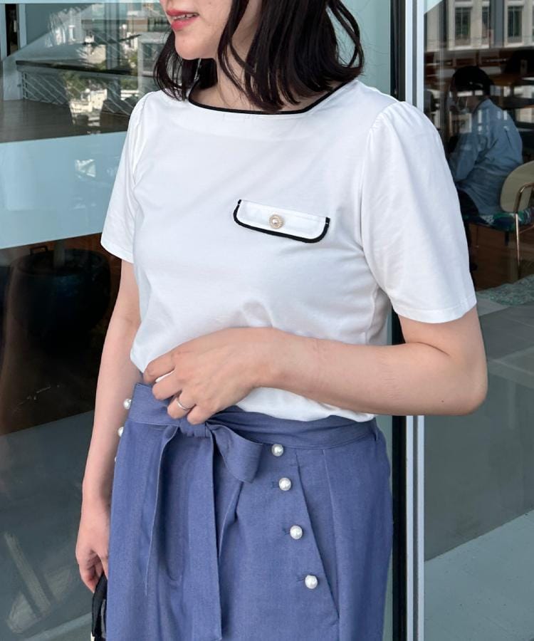 クチュール ブローチ Couture Brooch 天竺リバーマリンコードTシャツ （ネイビー(094)） ネイビー(094)