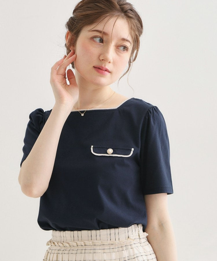 クチュール ブローチ Couture Brooch 天竺リバーマリンコードTシャツ （ネイビー(094)） ネイビー(094)