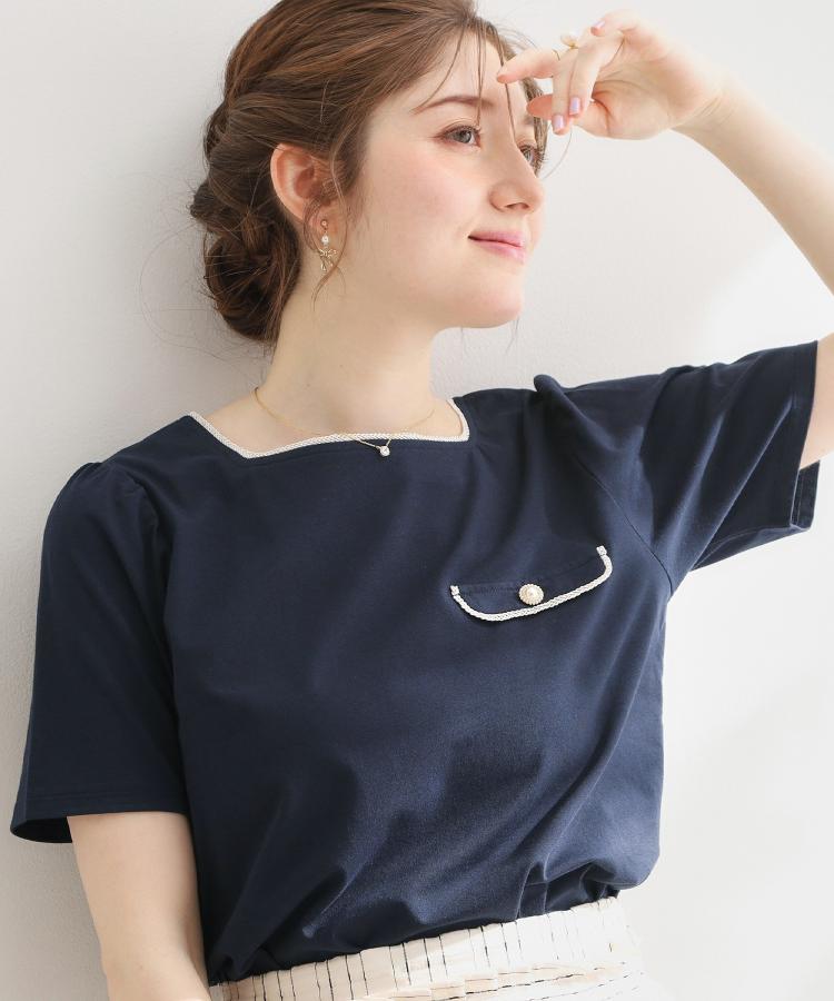 クチュール ブローチ Couture Brooch 天竺リバーマリンコードTシャツ （ネイビー(094)） ネイビー(094)