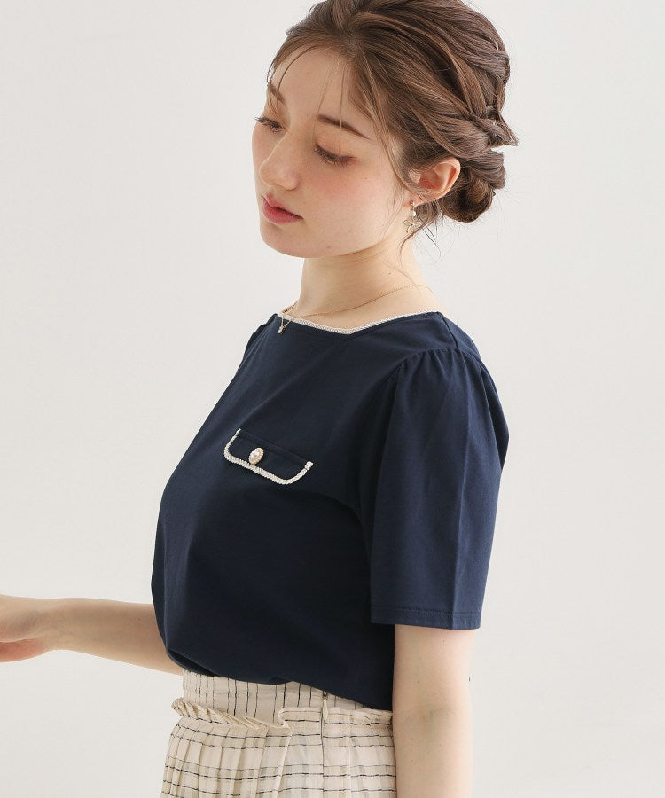クチュール ブローチ Couture Brooch 天竺リバーマリンコードTシャツ （ネイビー(094)） ネイビー(094)