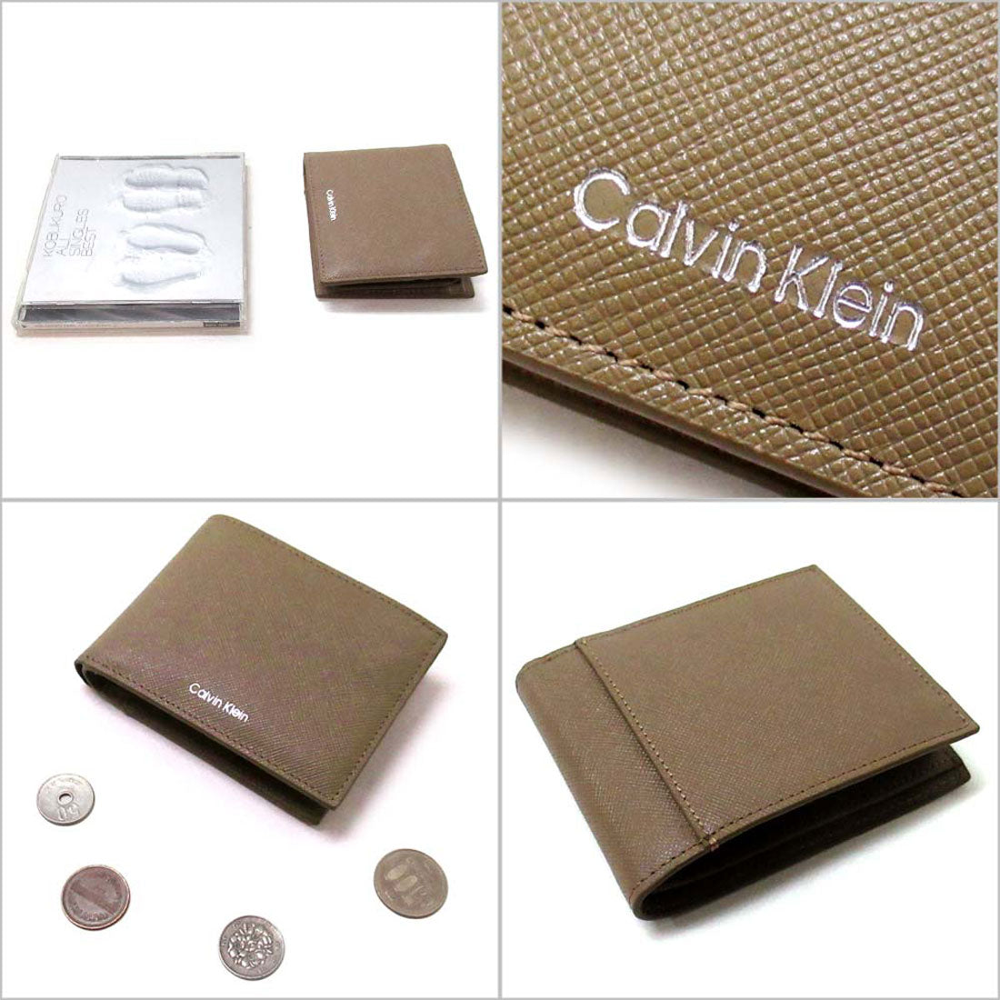 カルバン クライン Calvin Klein Calvin Klein カルバンクライン アウトレット サイフ 小物 メンズ レザー 折りたたみ財布 小銭入れなし 二つ折り財布 BOX付 4D1013G 210 （ブラウン） ブラウン
