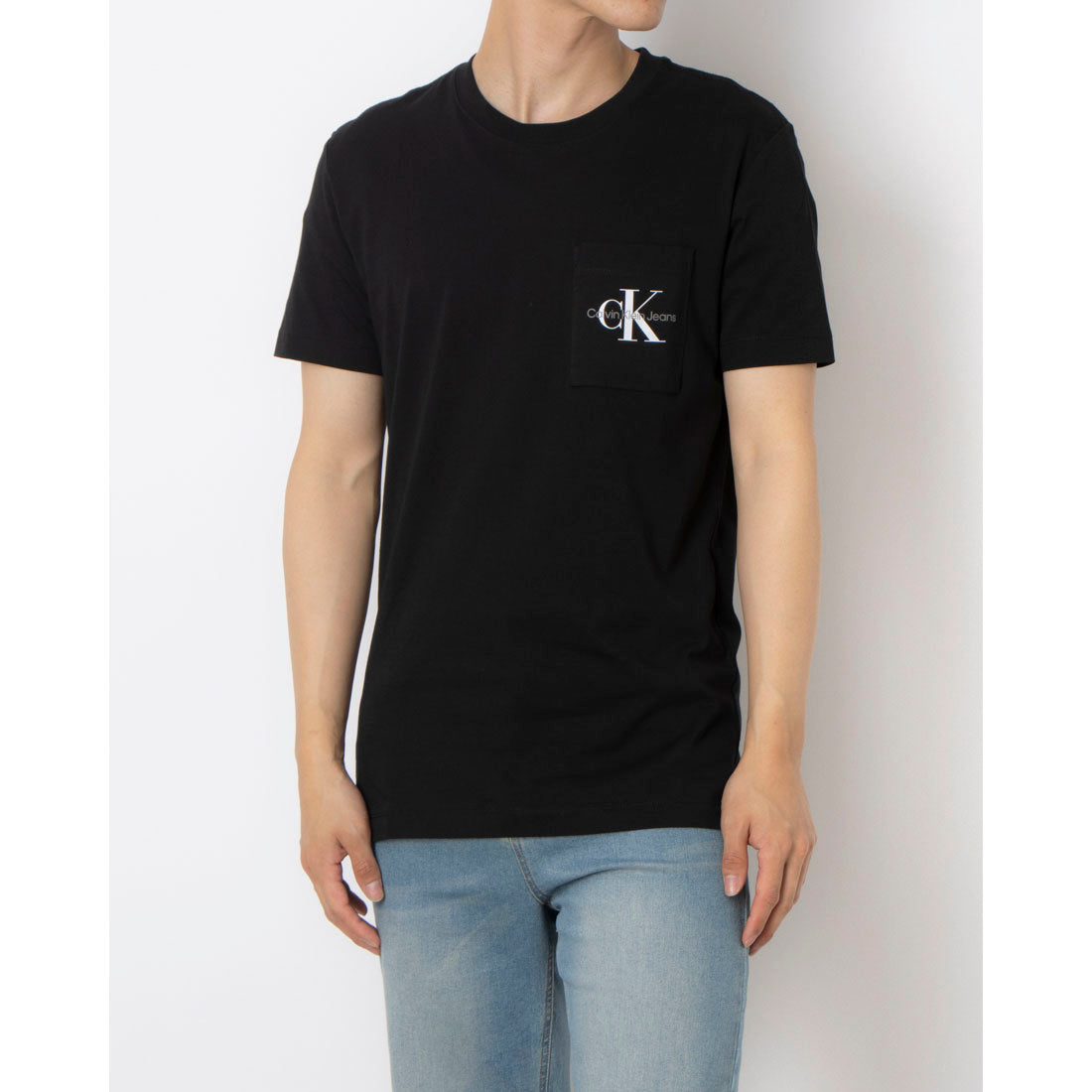 カルバン クライン Calvin Klein MONOGRAM LOGO SLIM FIT TEE （BLACK） BLACK