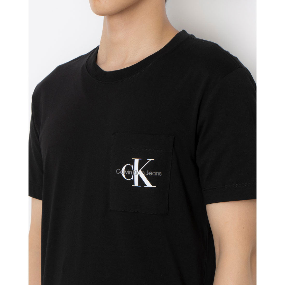 カルバン クライン Calvin Klein MONOGRAM LOGO SLIM FIT TEE （BLACK） BLACK