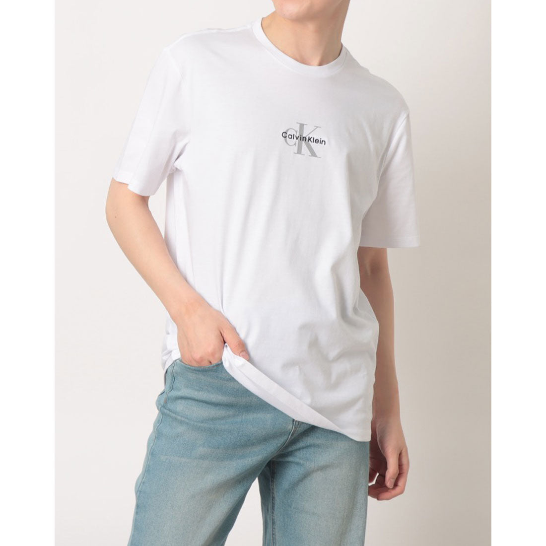 カルバン クライン Calvin Klein SS 30S MICRO MONOLOGO GRAPHIC TEE （WHITE） WHITE