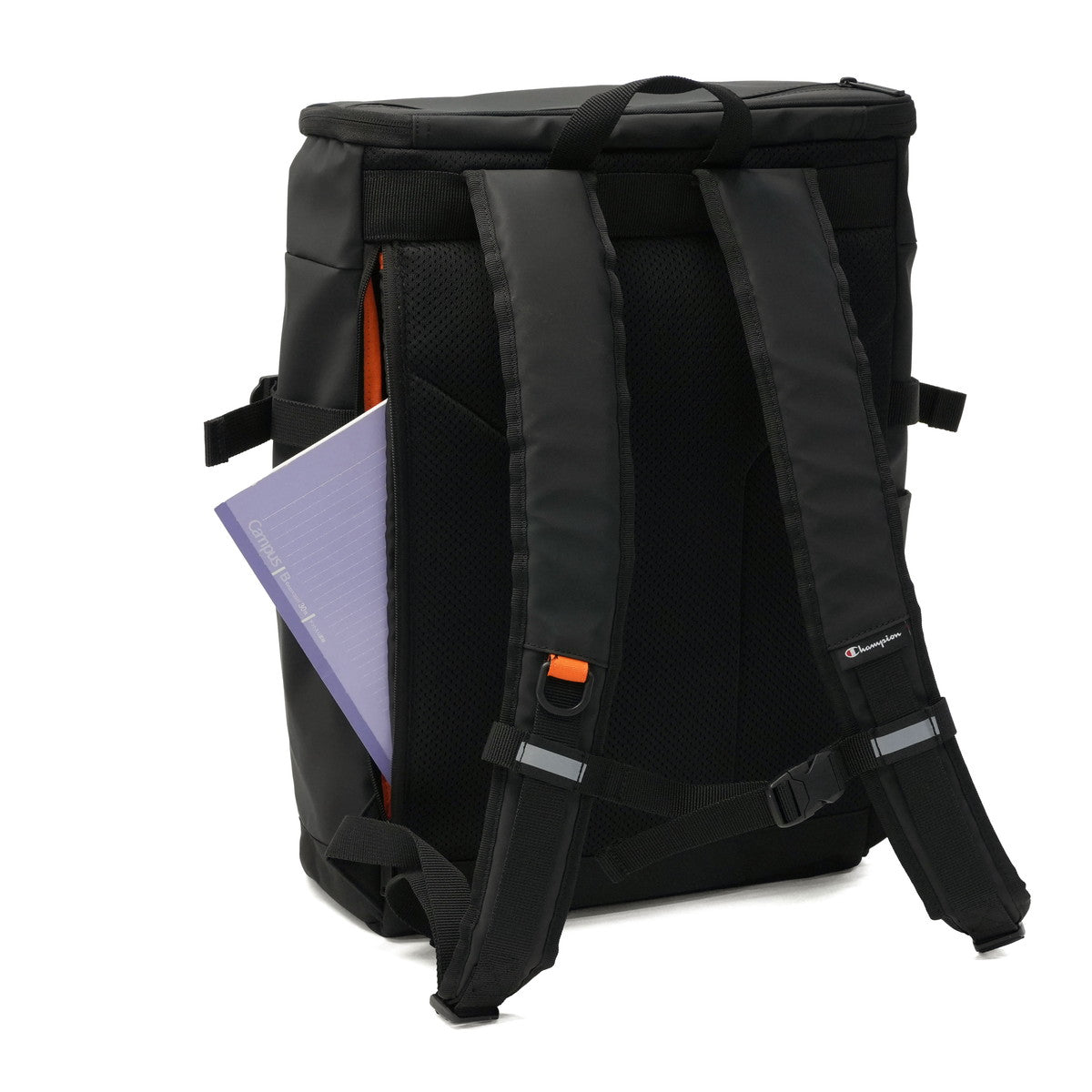 チャンピオン Champion リュック メンズ レディース 通学 大容量 カジュアル おしゃれ 大きめ 大きい 男子 女子 中学生 高校生 軽い 軽量 ボックス型 丈夫 A3 B4 耐水 PC収納 ブランド 68901 （ブラック） ブラック