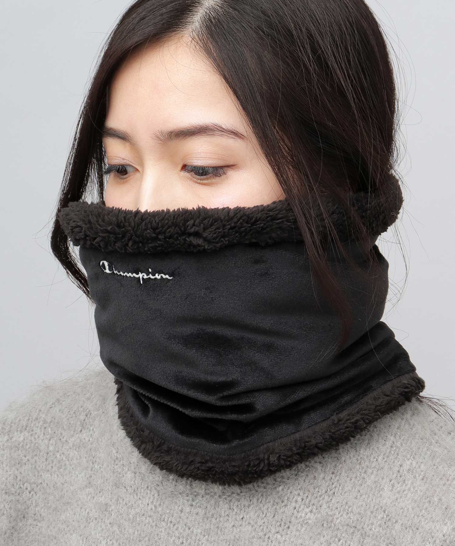 チャンピオン Champion ネックウォーマー ボア ベロア （ブラック） ブラック