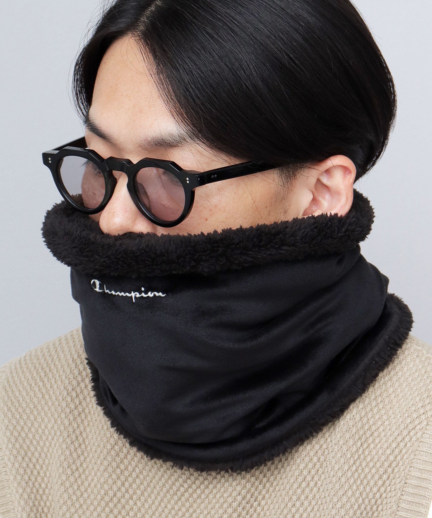 チャンピオン Champion ネックウォーマー ボア ベロア （ブラック） ブラック
