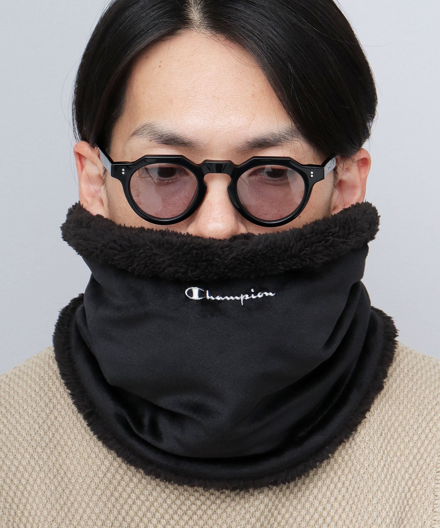チャンピオン Champion ネックウォーマー ボア ベロア （ブラック） ブラック