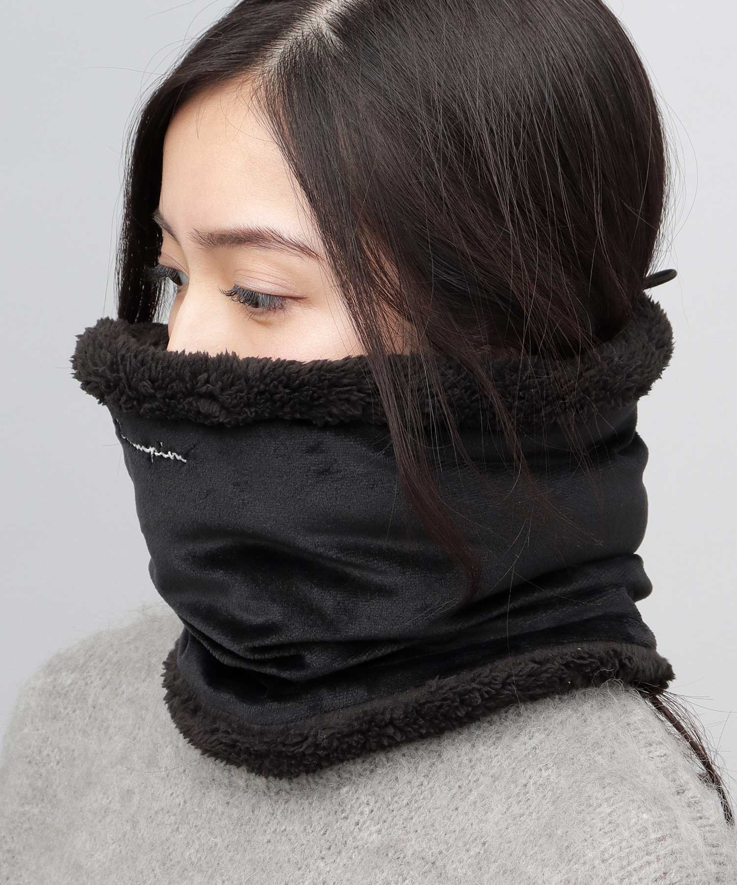 チャンピオン Champion ネックウォーマー ボア ベロア （ブラック） ブラック