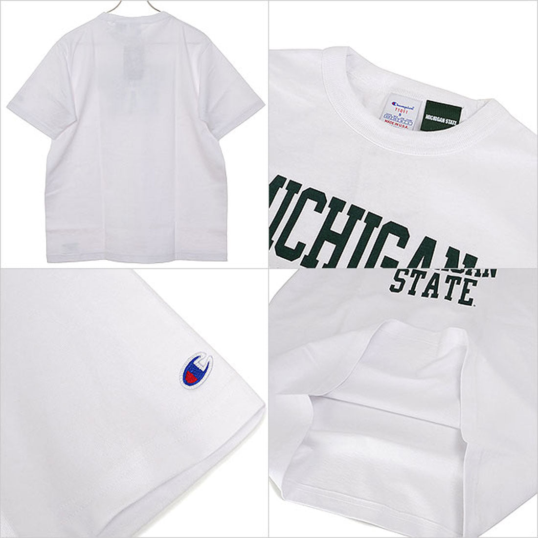 チャンピオン Champion T1011 SHORT SLEEVE T-SHIRT MSU ホワイト [C5-B309] （ホワイト） ホワイト