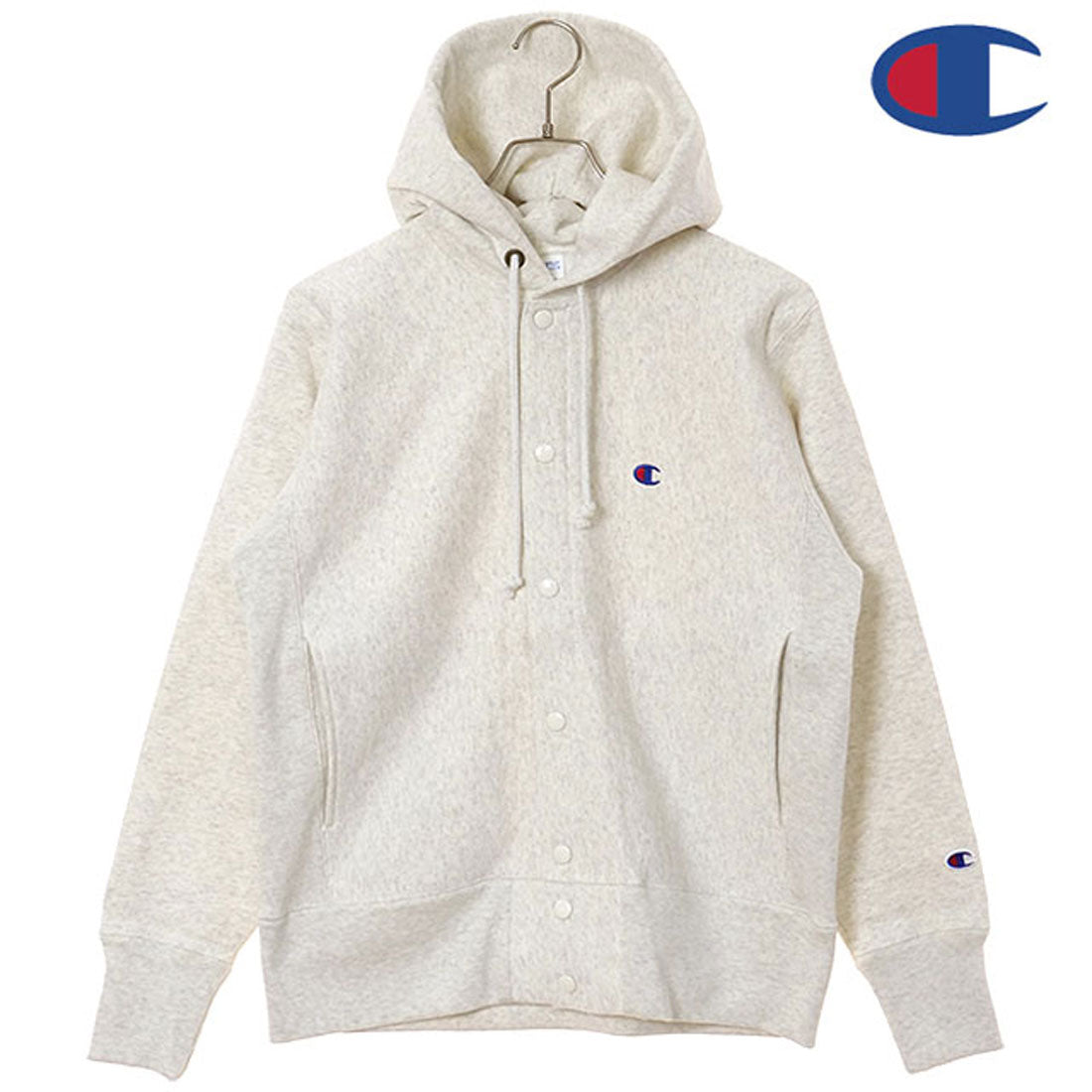 チャンピオン Champion REVERSE WEAVE SNAP HOODED SWEATSHIRT OATMEAL [C3-A120 FW25] （OATMEAL） OATMEAL