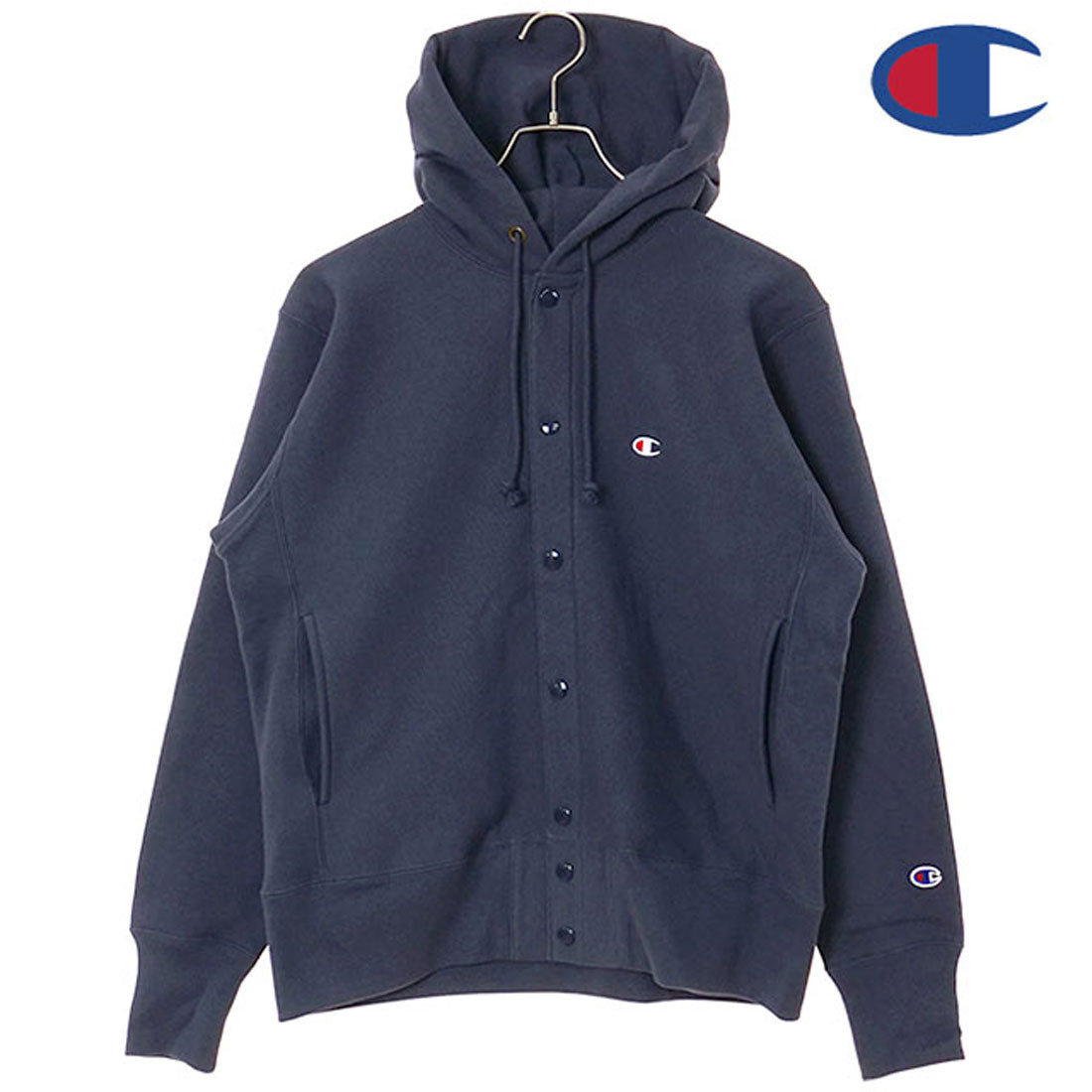チャンピオン Champion REVERSE WEAVE SNAP HOODED SWEATSHIRT DARK-NAVY [C3-A120 FW25] （DARK-NAVY） DARK-NAVY