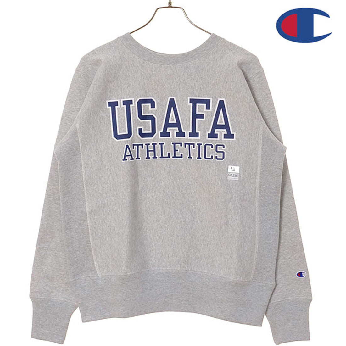 チャンピオン Champion REVERSE WEAVE CREW NECK SWEATSHIRT SILVER-GRAY×BLUE [C3-C026 FW25] （SILVER-GRAY×BLUE） SILVER-GRAY×BLUE