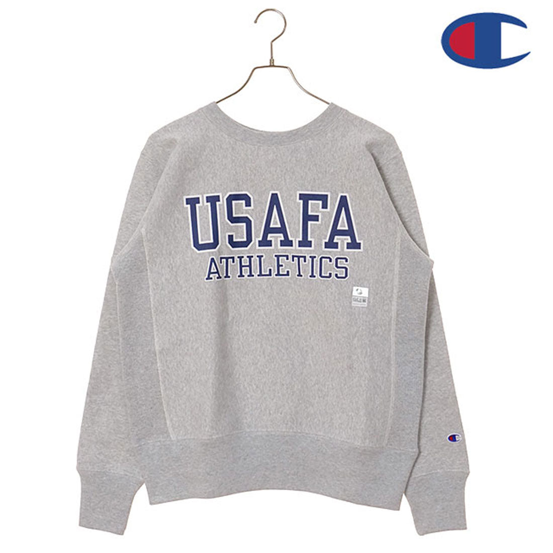 チャンピオン Champion REVERSE WEAVE CREW NECK SWEATSHIRT SILVER-GRAY×BLUE [C3-C026 FW25] （SILVER-GRAY×BLUE） SILVER-GRAY×BLUE