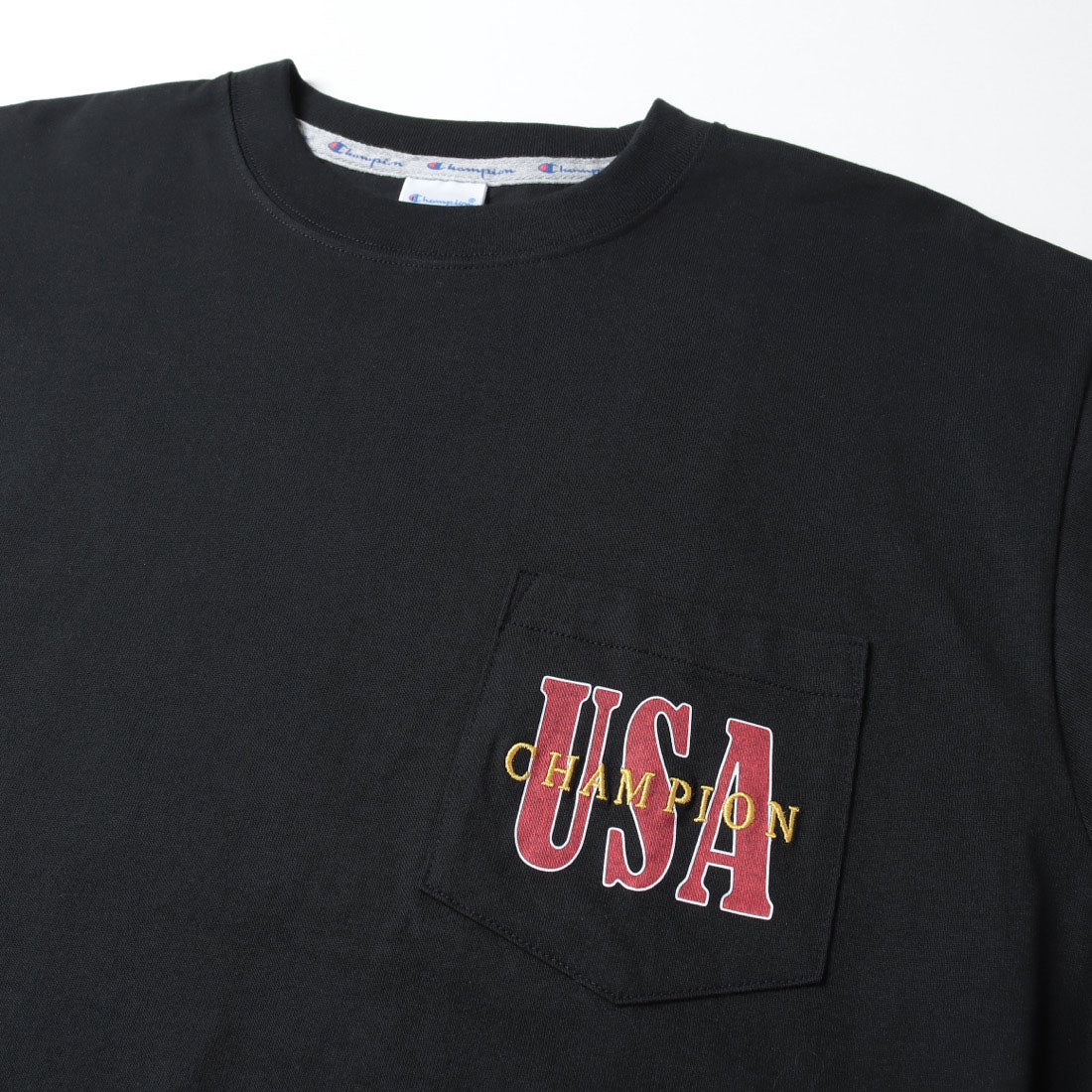 チャンピオン Champion ショートスリーブTシャツ アクションスタイル ポケットTシャツ（ブラック） ブラック