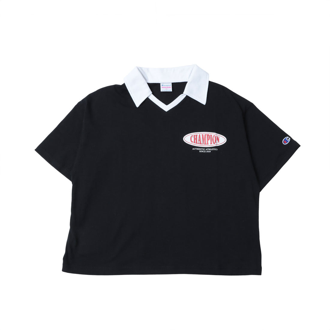 チャンピオン Champion ガールズ ブイネックネック 半袖ポロシャツ （ブラック） ブラック