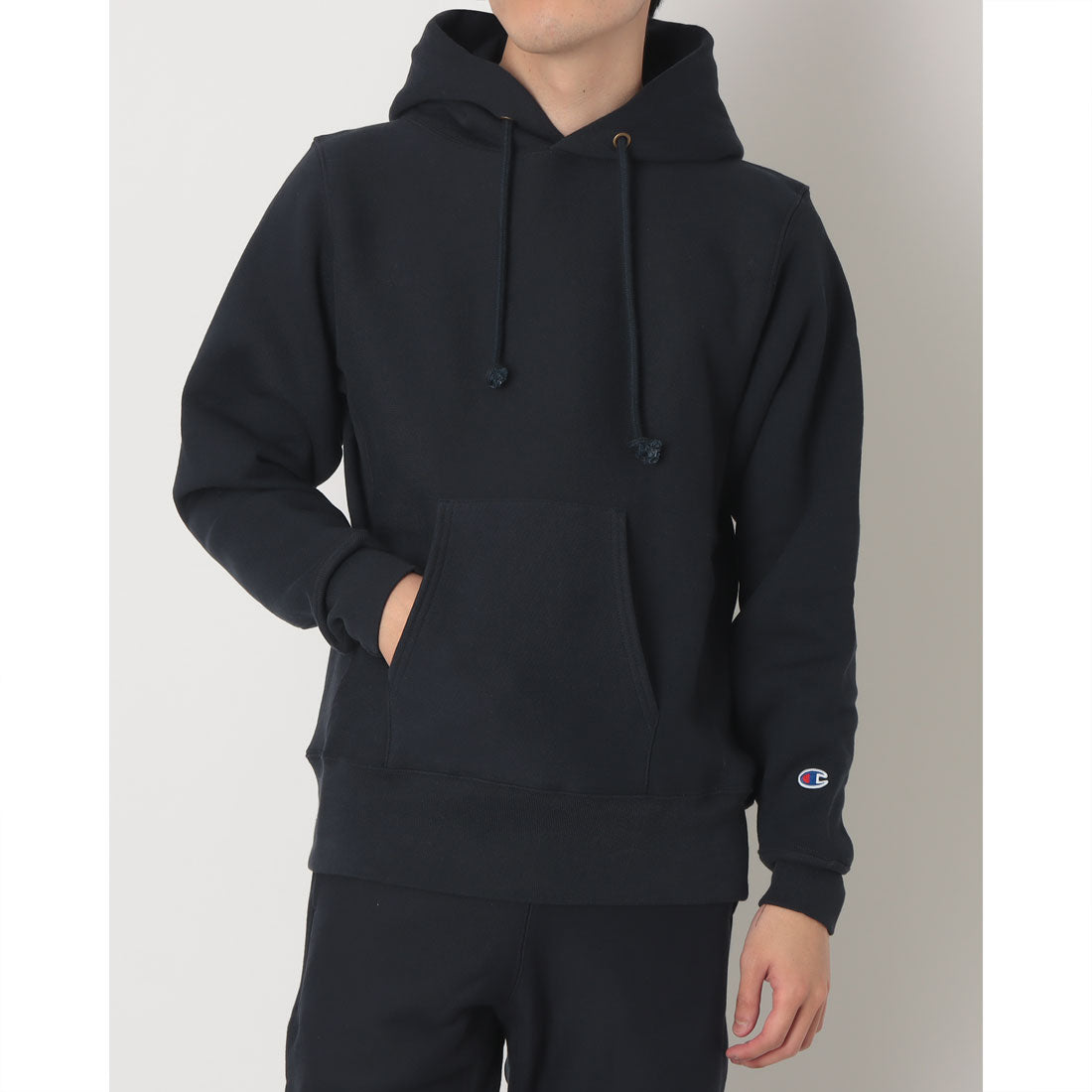 チャンピオン Champion C5-A101 リバースウィーブ（R） フーデッドスウェットシャツ パーカー （ネイビー） ネイビー