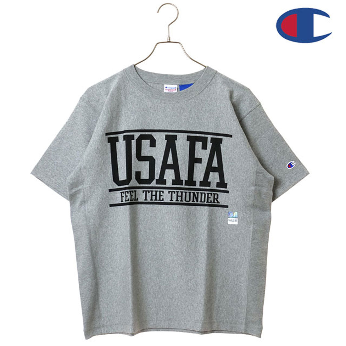 チャンピオン Champion REVERSE WEAVE SHORT SLEEVE T-SHIRT OXFORD-GRAY/BLACK [C3-D305] （OXFORD-GRAY/BLACK） OXFORD-GRAY/BLACK