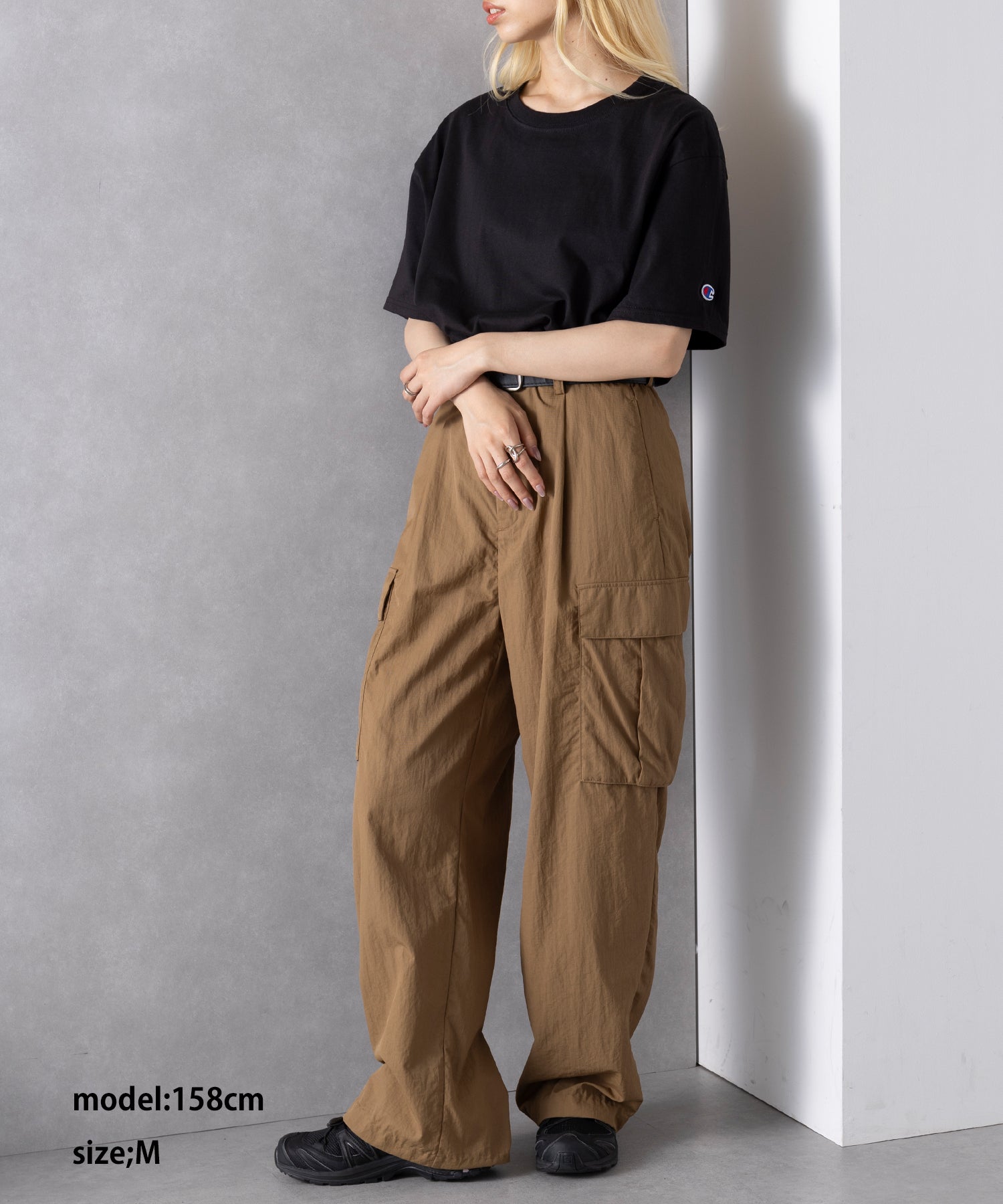 チャンピオン Champion 5.2オンス トップス Tシャツ 半袖 ワンポイント 無地 刺繍 コットン100% クルーネック シンプル T425 （BLK） BLK