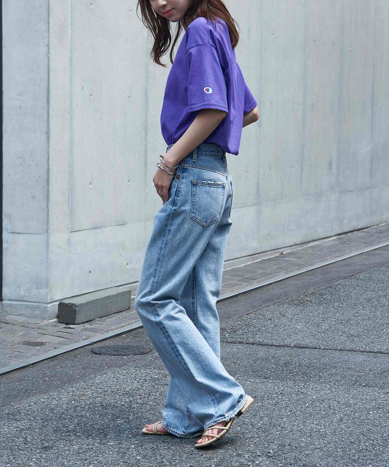 チャンピオン Champion 5.2オンス トップス Tシャツ 半袖 ワンポイント 無地 刺繍 コットン100% クルーネック シンプル T425