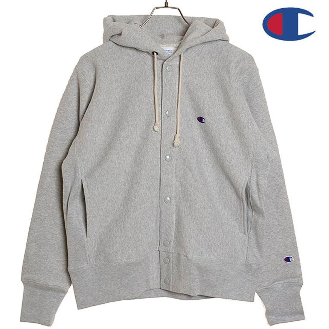 チャンピオン Champion REVERSE WEAVE SNAP HOODED SWEATSHIRT SILVER-GRAY [C3-A120] （SILVER-GRAY） SILVER-GRAY