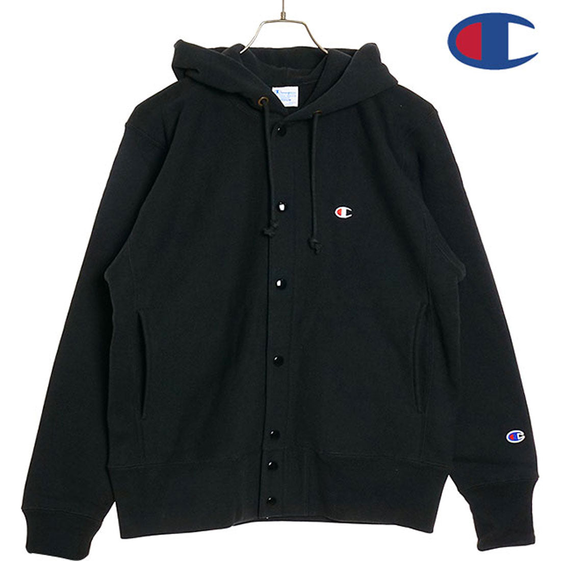 チャンピオン Champion REVERSE WEAVE SNAP HOODED SWEATSHIRT BLACK [C3-A120] （BLACK） BLACK