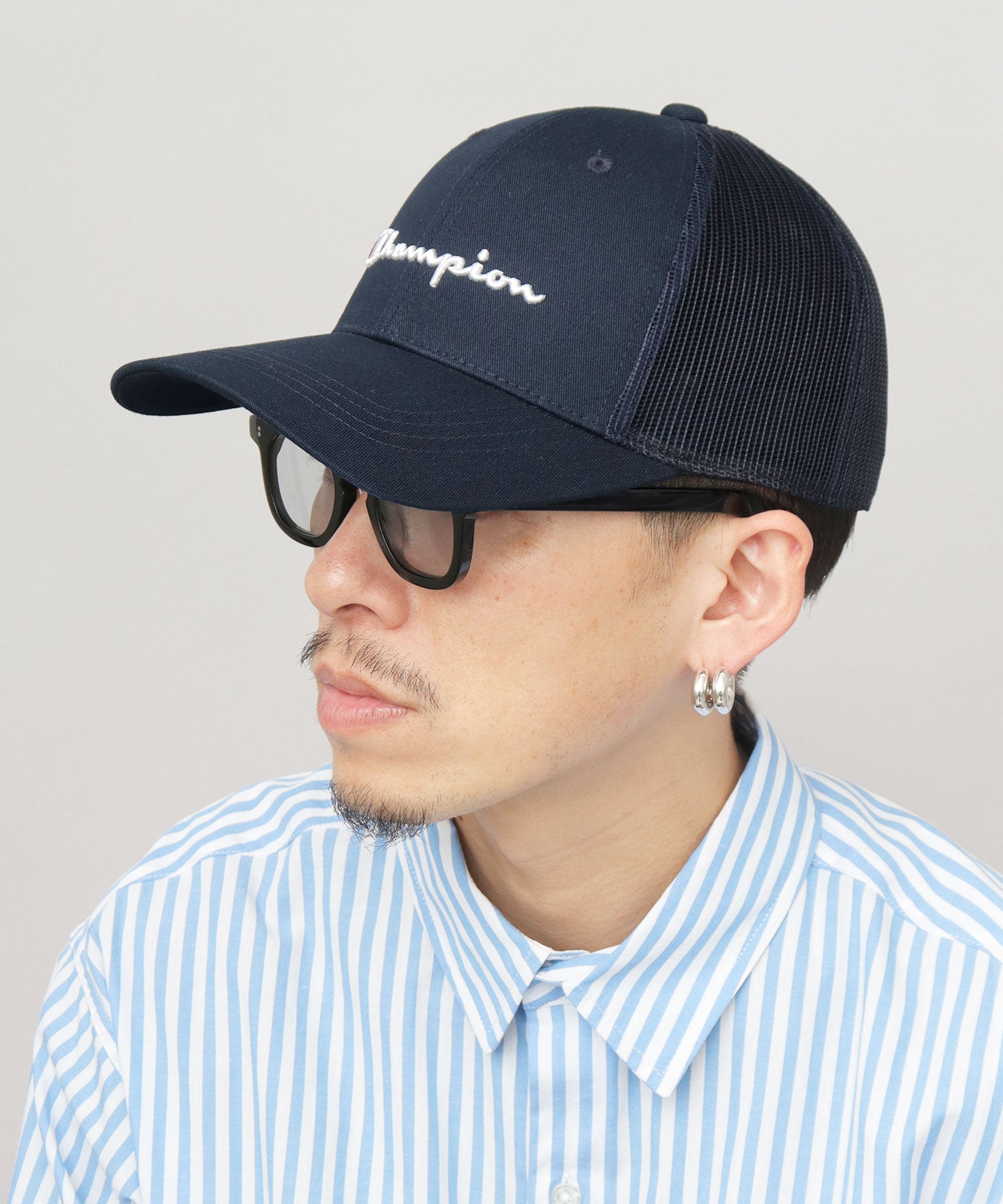 チャンピオン Champion ツイル ロングビル メッシュキャップ つば長 深め （ネイビー） ネイビー