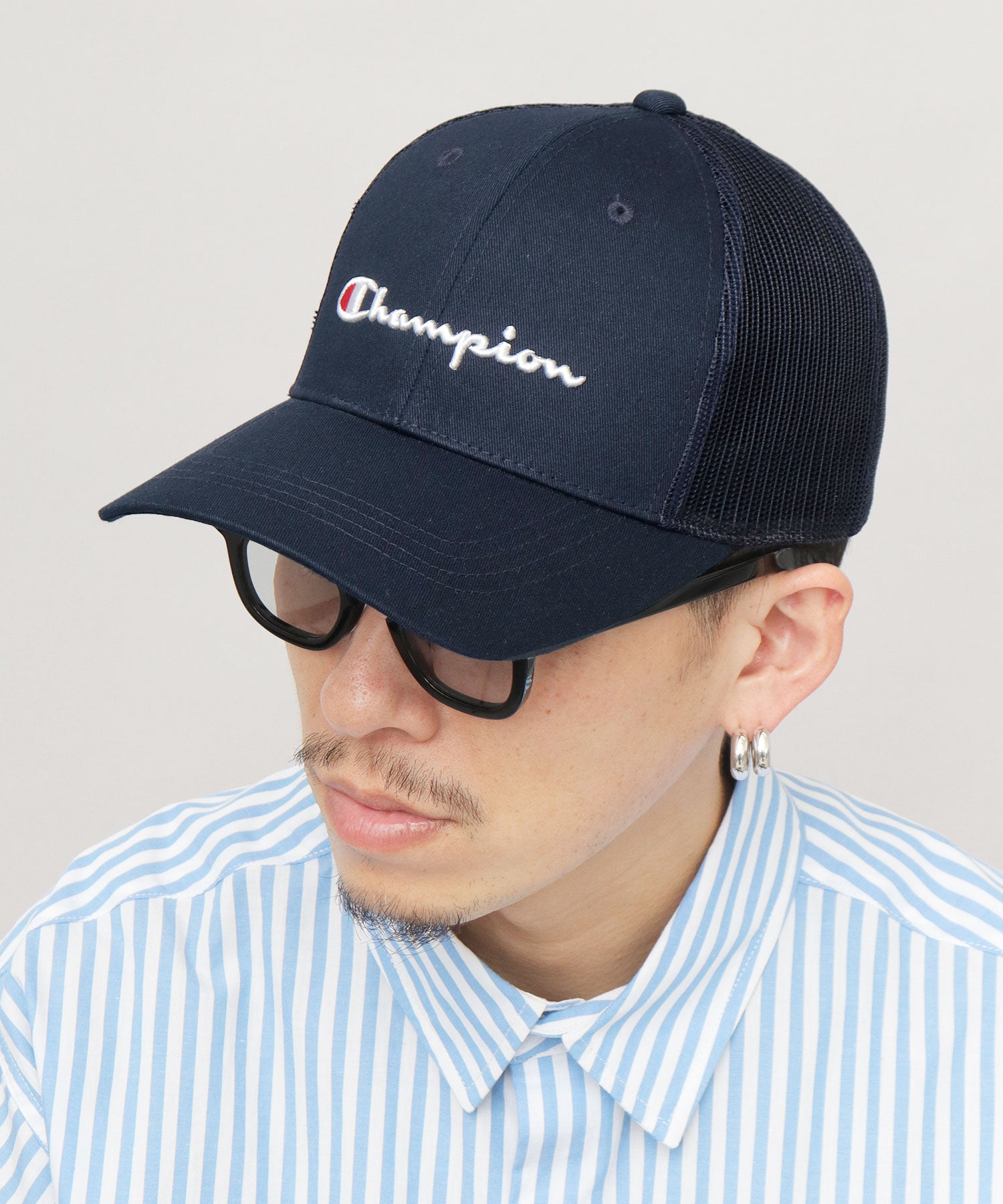 チャンピオン Champion ツイル ロングビル メッシュキャップ つば長 深め （ブラック） ブラック