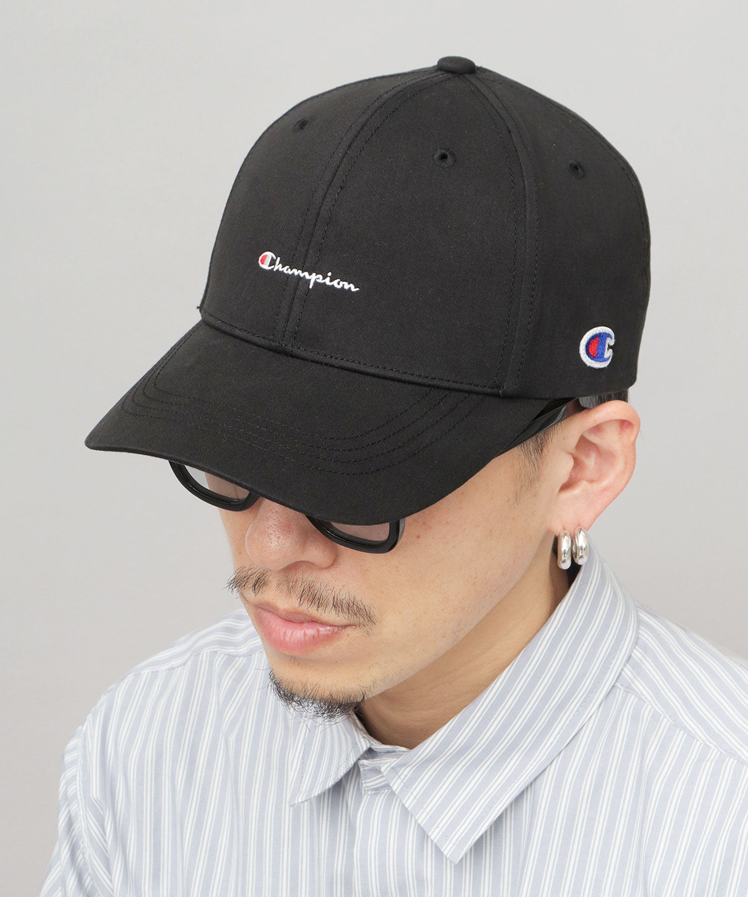チャンピオン Champion ツイル ロングビル トラッカーキャップ つば長 深め （ブラック） ブラック
