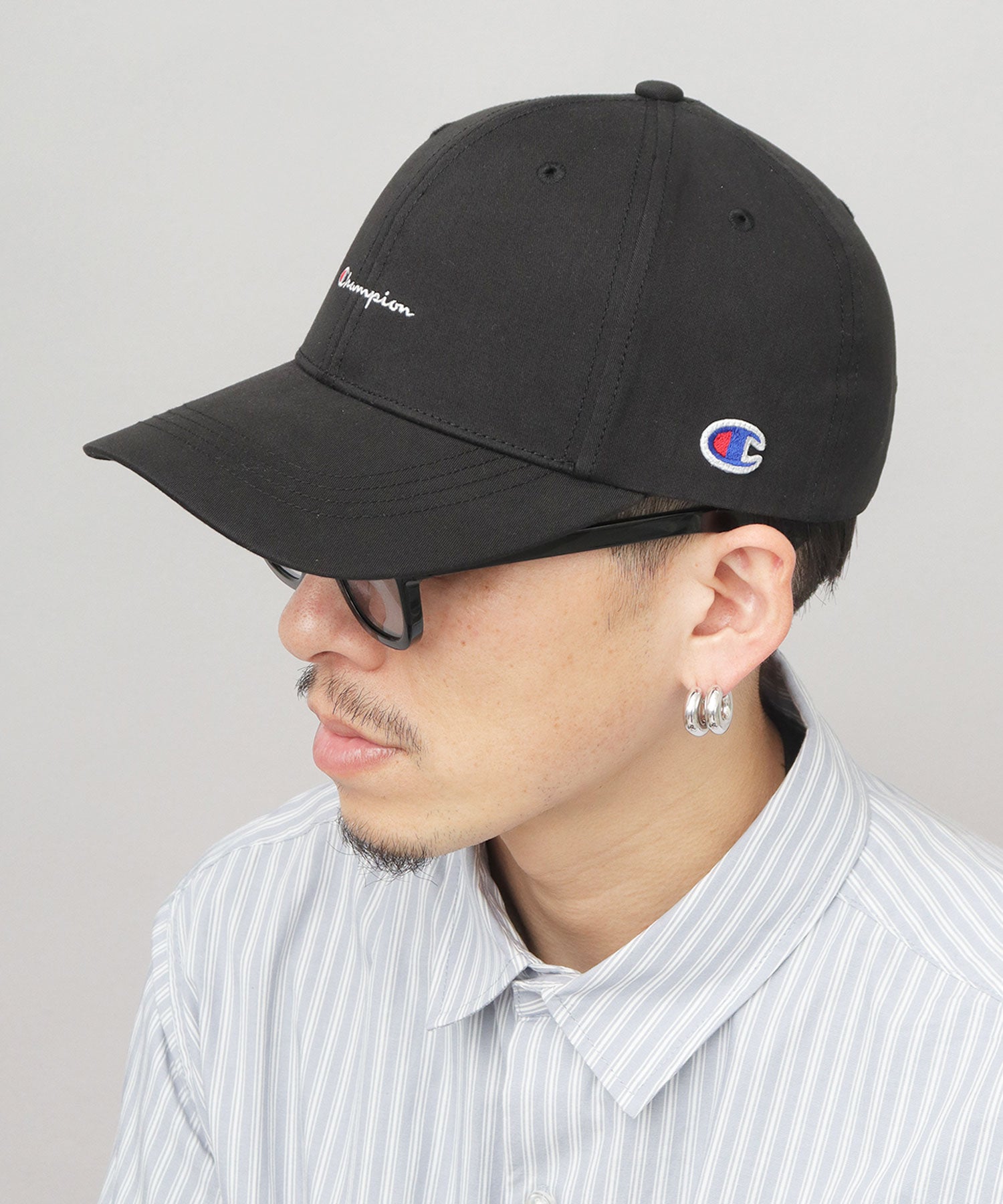 チャンピオン Champion ツイル ロングビル トラッカーキャップ つば長 深め （ブラック） ブラック