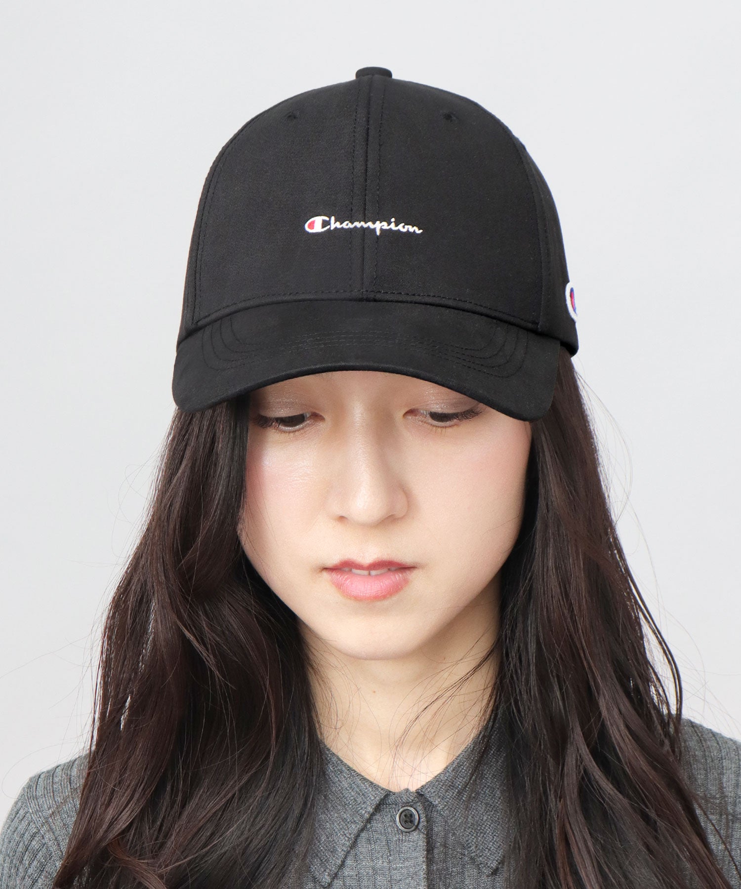 チャンピオン Champion ツイル ロングビル トラッカーキャップ つば長 深め （ブラック） ブラック