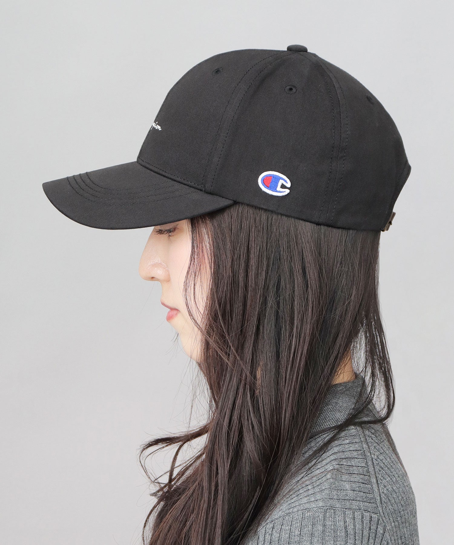 チャンピオン Champion ツイル ロングビル トラッカーキャップ つば長 深め （ブラック） ブラック
